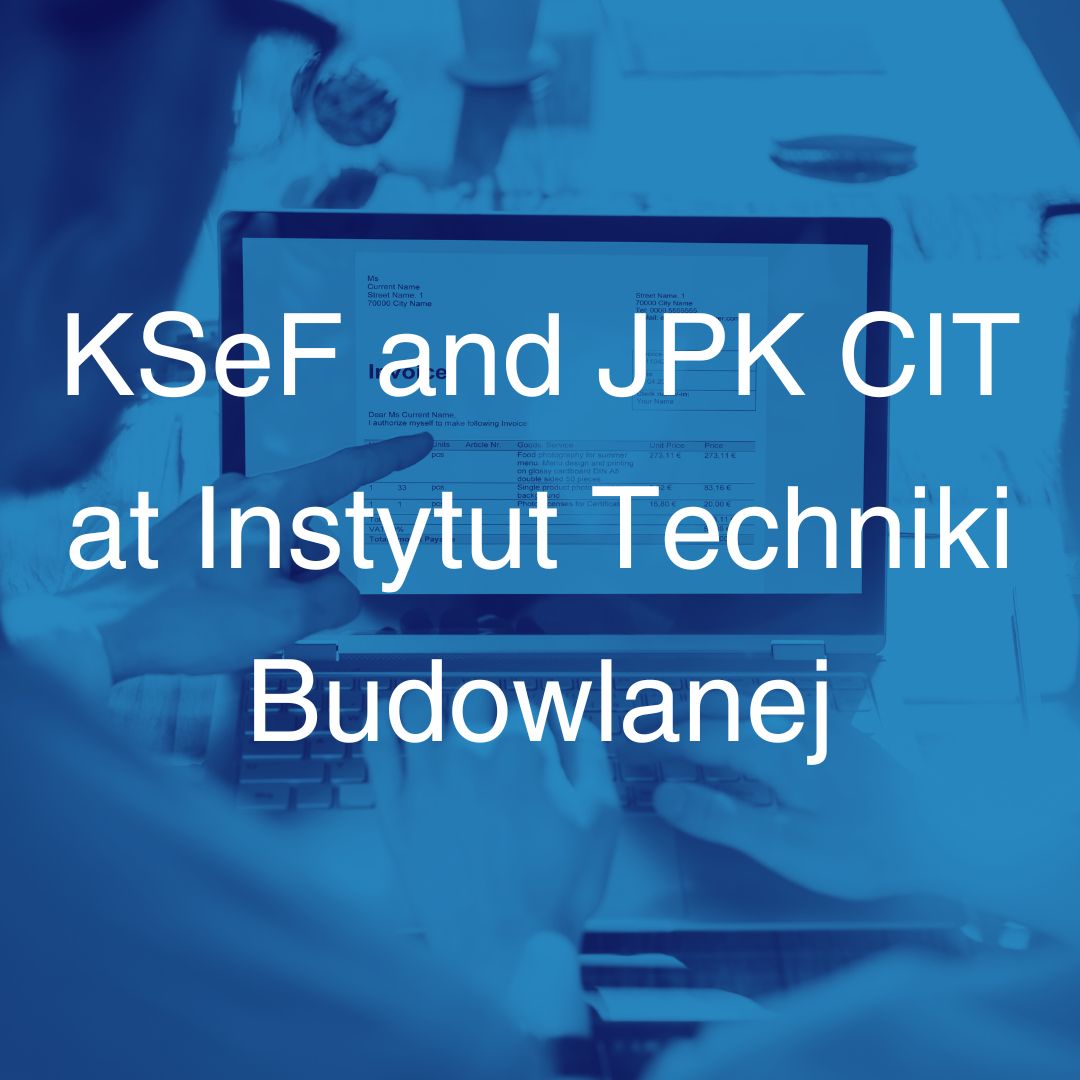 one4all KSeF and JPK CIT implementation at ITB